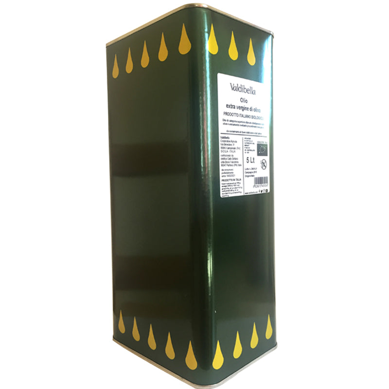 Olio extra vergine d'oliva biologico blend latta da 5 lt - Valdibella